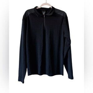Kuhl Stellr men’s Large long sleeve wool 1/4 zip lightweight black sweater